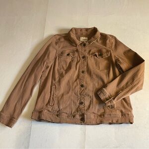 Sonoma The Everyday Jacket Jean Jacket slightly distressed. Stretchy brown‎ XXL